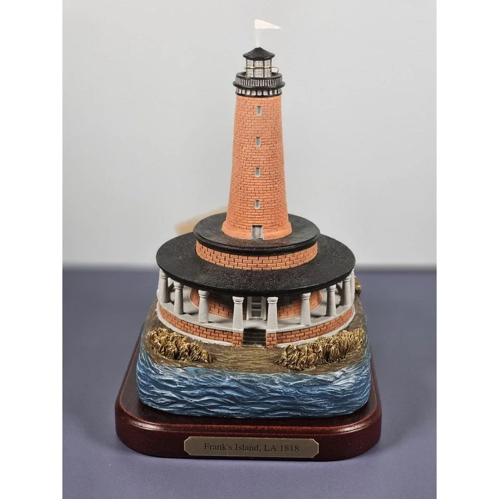 Lefton Franks Island Lighthouse Lost Lights w/ Tin COA